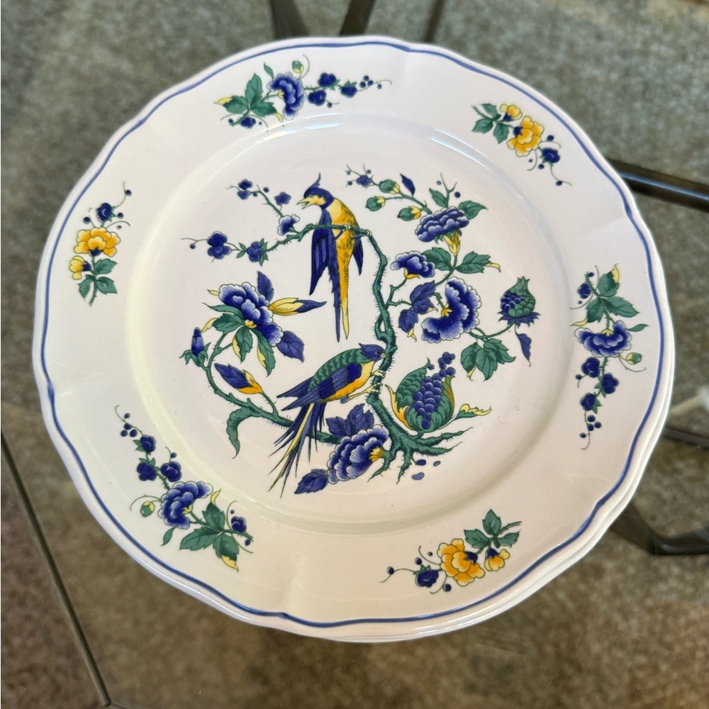 Villeroy & Boch Phoenix Blau blue plate 8" green stamp (individually sold) - Picture 1 of 4